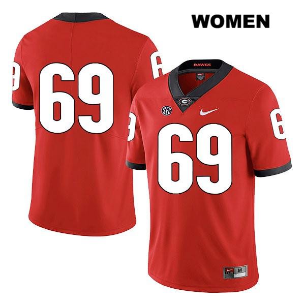 Georgia Bulldogs Women's Jamaree Salyer #69 NCAA No Name Legend Authentic Red Nike Stitched College Football Jersey TVO7456JZ
